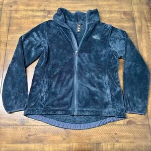 The North Face Full Zip Fleece Jacket Navy Blue Womens Large Cozy